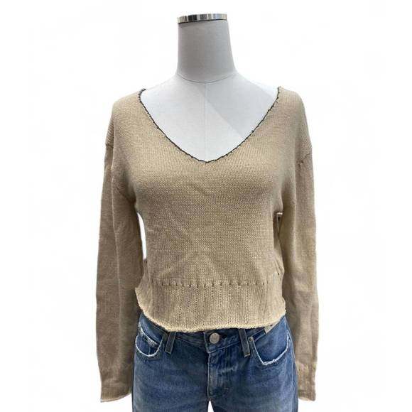 NEW SOUCHI yasmeen crop long sleeve sweater in tea - Picture 1 of 3